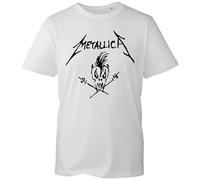 Metallica T-Shirt Ride The Lightning Heavy Metal Tee Men's Fan Tee Retro Rude Music Concert Graphics Kids Adults Unisex Top (White, M)