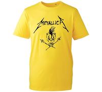 Metallica T-Shirt Ride The Lightning Heavy Metal Tee Men's Fan Tee Retro Rude Music Concert Graphics Kids Adults Unisex Top (Yellow, 3 Years)