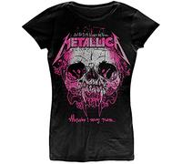 Metallica T Shirt Wherever I May Roam Band Logo Official Womens Skinny Fit Black XL