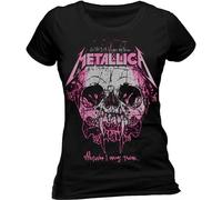 Metallica T Shirt Wherever I May Roam Band Logo Official Womens Skinny Fit Black S