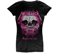 Metallica T Shirt Wherever I May Roam Band Logo Official Womens Skinny Fit Black S