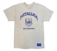 Metallica College Crest Men T-Shirt Grey M, 90% Cotton, 10% Polyester, Regular