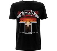 Metallica Men's Master of Puppets Cross BL_TS:1XL T-Shirt, Black (Black Black), X (Size:X-Large)