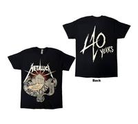 Metallica T Shirt 40th Anniversary Forty Years Band Logo Official Mens Black