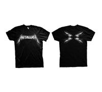 Metallica Men's Spiked BL_TS: L T-Shirt, Black (Black Black), Large (Size:Large)