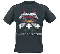 Metallica Men's Master of Puppets_Men_Bl_Ts: L Regular Fit Crew Neck Short Sleeve T - Shirt, Black (Black Black), Large (Manufacturer Size: Large)
