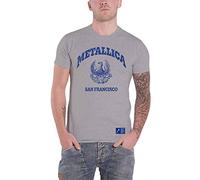 Metallica Men T-Shirt College Crest – Grey – 90% Cotton/10% Polyester – Size S
