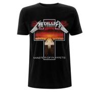 Metallica Men's Master of Puppets Cross BL_TS: S T-Shirt, Black (Black Black), Small (Size:Small)