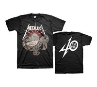 Metallica T Shirt 40th Anniversary Forty Years Band Logo Official Mens Black