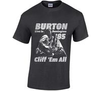 Metallica Unisex Adult Cliff Burton Retro T-ShirtM Grey PH3478
