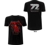 Metallica Unisex T-Shirt: Skull Screaming Red 72 Seasons (Back Print) (Small)