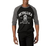 Metallica Unisex's Official Whisky in The Jar Raglan T-Shirt, Black/Grey, XXXL