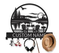 MetallicOne Personalized Camping Key Holder for Wall, Custom Metal Campsite Key Hanger & Coat Hook, Rustic Camp Decor for Camper Families, Cabin Entryway & Porch Organizer (Style-2)