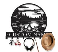 MetallicOne Personalized Camping Key Holder for Wall, Custom Metal Campsite Key Hanger & Coat Hook, Rustic Camp Decor for Camper Families, Cabin Entryway & Porch Organizer (Style-1)