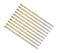 METALLIXITY 1.588mm Drill Bit (1/16") 10Pcs, 4341 High-Speed Steel Straight Shank 118° Titanium Nitride TiN Coated for Copper Aluminum Wood Plastic Medium Hard Metal