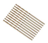 METALLIXITY 1.7mm Micro Drill Bit (#51) 10Pcs, 4341 High-Speed Steel Straight Shank 118° Gold for Drilling Low-to-medium Hardness Metal Copper Aluminum Plastic Wood
