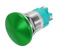 METALLIXITY 1 PCS 10A 22MM 7/8" Latching Mushroom Head Push Button Switch 12V 24V 120V 250V AC Green 2NO Waterproof IP65 SPST Domed Round 4 Screw Foot Button