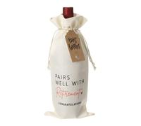 METALLIXITY 1 Set Wine Gift Bag, Linen Wine Bottle Bags with Drawstrings and Blank Blessing Card Retirement Gift for Wedding Birthday Christmas Travel Party Home Storage, Beige
