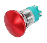 METALLIXITY 1PCS 10A 22MM 7/8" Latching Mushroom Head Push Button Switch 12V 24V 120V 250V AC Red 2NO Waterproof IP65 SPST Self-locking Domed Round 4 Screw Foot Button