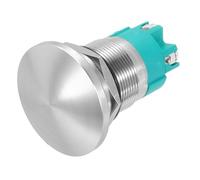 METALLIXITY 1PCS 10A 22MM 7/8" Latching Mushroom Head Push Button Switch 12V 24V 120V 250V AC Silver 2NO Waterproof IP65 SPST Domed Round 4 Screw Foot Button