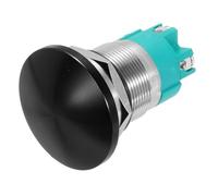 METALLIXITY 1PCS 10A 22MM 7/8" Latching Round Mushroom Head Push Button Switch 12V 24V 120V 250V AC Black 2NO Waterproof IP65 SPST Domed 4 Screw Foot Button