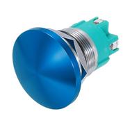 METALLIXITY 1PCS 10A 22MM 7/8" Momentary Mushroom Head Push Button Switch 12V 24V 120V 250V AC Blue 2NO Waterproof IP65 SPST Domed Round 4 Screw Foot Button