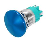 METALLIXITY 1PCS 10A 250V AC 22mm 7/8" Latching Mushroom Head Push Button Switch Blue 2NO Waterproof IP65 SPST Installing Domed Round 4 Screw Foot Switch
