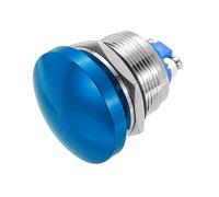 METALLIXITY 1PCS 3A 22MM 7/8" Momentary Mushroom Head Push Button Switch 12V 24V 120V 250V AC Blue 1NO Waterproof IP65 SPST Domed Round 2 Screw Foot Button