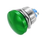 METALLIXITY 1PCS 3A 22MM 7/8" Momentary Mushroom Head Push Button Switch 12V 24V 120V 250V AC Green 1NO Waterproof IP65 SPST Self-resetting Domed Round 2 Screw Foot Button