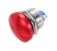 METALLIXITY 1PCS 3A 22MM 7/8" Momentary Mushroom Head Push Button Switch 12V 24V 120V 250V AC Red 1NO Waterproof IP65 SPST Domed Round 2 Screw Foot Switch
