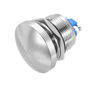 METALLIXITY 1PCS 3A 22MM 7/8" Momentary Round Mushroom Head Push Button Switch 12V 24V 120V 250V AC Silver 1NO Waterproof IP65 SPST Domed 2 Screw Foot Button