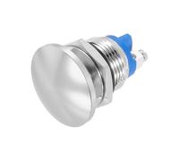 METALLIXITY 1PCS 5A 16MM 7/8" Momentary Mushroom Head Push Button Switch 12V 24V 120V 250V AC Silver 1NO Waterproof IP65 SPST Domed Round 2 Screw Foot Button