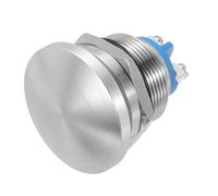 METALLIXITY 1PCS 5A 22MM 7/8" Momentary Mushroom Head Push Button Switch 12V 24V 120V 250V AC Silver 1NO Waterproof IP65 SPST Domed Round 2 Screw Foot Button