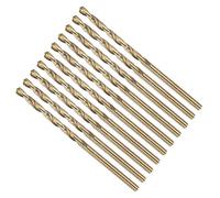 METALLIXITY 2.4mm Micro Drill Bit (#41) 10Pcs, 4341 High-Speed Steel Straight Shank 118° Gold for Drilling Low-to-medium Hardness Metal Copper Aluminum Plastic Wood