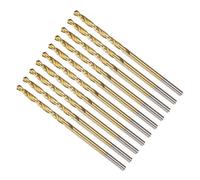 METALLIXITY 2mm Drill Bit (5/64") 10Pcs, 4341 High-Speed Steel Straight Shank 118° Titanium Nitride TiN Coated for Copper Aluminum Wood Plastic Medium Hard Metal