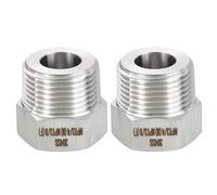 METALLIXITY 2PCS 3/4" Male NPT x 3/8" Female NPT Thread 304 Stainless Steel Hex Bushing Extension Tube Adapters Convert for Water Tub Spout/Shower