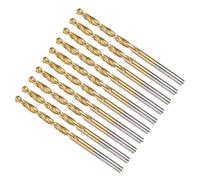 METALLIXITY 3.2mm Drill Bit (1/8") 10Pcs, 4241 High-Speed Steel Straight Shank Titanium Nitride (TiN) Coated 118° for Wood Plastic Iron Copper Aluminum Low Soft Metal