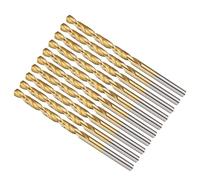 METALLIXITY 3.572mm Drill Bit (9/64") 10Pcs, 4241 High-Speed Steel Straight Shank Titanium Nitride (TiN) Coated 118° for Wood Plastic Iron Copper Aluminum Low Soft Metal
