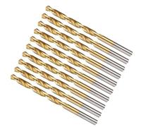 METALLIXITY 4.763mm Drill Bit (3/16") 10Pcs, 4241 High-Speed Steel Straight Shank Titanium Nitride (TiN) Coated 118° for Wood Plastic Iron Copper Aluminum Low Soft Metal