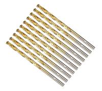 METALLIXITY 4.8mm Drill Bit (3/16") 10Pcs, 4341 High-Speed Steel Straight Shank 135° Titanium Nitride TiN Coated for Copper Aluminum Wood Plastic Medium Hard Metal