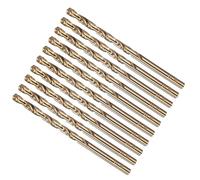METALLIXITY 4mm Micro Drill Bit (#21) 10Pcs, 4341 High-Speed Steel Straight Shank 135° Gold for Drilling Low-to-medium Hardness Metal Copper Aluminum Plastic Wood