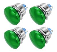 METALLIXITY 4PCS 3A 22MM 7/8" Momentary Mushroom Head Push Button Switch 12V 24V 120V 250V AC Green 1NO Waterproof IP65 SPST Domed Round 2 Screw Foot Button