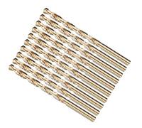 METALLIXITY 5.2mm Drill Bit (13/64") M35 Cobalt High-Speed Steel 135° 10Pcs | Straight Shank Spiral Flute 135° Point Tip Gold for Stainless Steel Iron Copper Aluminum Hard Metal