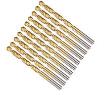 METALLIXITY 5.556mm Drill Bit (7/32") 10Pcs, 4241 High-Speed Steel Straight Shank Titanium Nitride (TiN) Coated 118° for Wood Plastic Iron Copper Aluminum Low Soft Metal