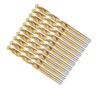 METALLIXITY 6mm Drill Bit (15/64") 10Pcs, 4241 High-Speed Steel Straight Shank Titanium Nitride (TiN) Coated 118° for Wood Plastic Iron Copper Aluminum Low Soft Metal