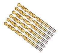 METALLIXITY 7.5mm Drill Bit (19/64") 6Pcs, 4241 High-Speed Steel Straight Shank Titanium Nitride (TiN) Coated 118° for Wood Plastic Iron Copper Aluminum Low Soft Metal