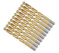 METALLIXITY 8.731mm Drill Bit (11/32") 10Pcs, 4241 High-Speed Steel Straight Shank Titanium Nitride (TiN) Coated 118° for Wood Plastic Iron Copper Aluminum Low Soft Metal