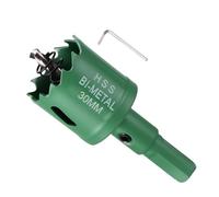 METALLIXITY Bi-Metal Hole Saw 1-3/16", M42 HSS Circular Head 30mm Hole Cutter with Center Drill Bit - for Stainless Steel Hard Steel Sheet, Green