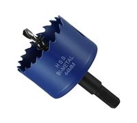 METALLIXITY Bi-Metal Hole Saw 1-3/4", M42 HSS Circular Head 44mm Hole Cutter with Center Drill Bit - for Thick Stainless Steel Hard Steel Sheet, Blue