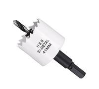 METALLIXITY Bi-Metal Hole Saw 1-5/8"41mm M42 HSS for Hard Steel White | Circular Head Hole Cutter with Center Drill Bit for Stainless Steel Sheet